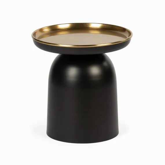 Кофейный стол Wallin Ø38х39 см, черный с золотом