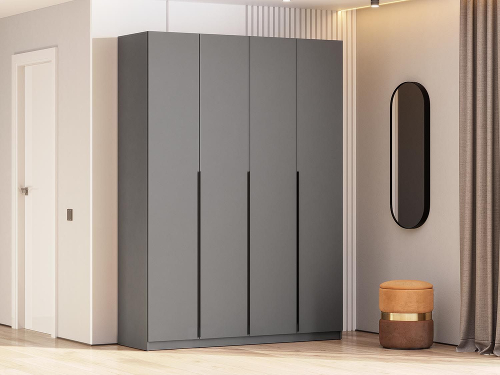 ШК 5 шкаф 1600 + полки 2 комплекта / Графит