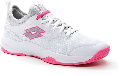 Женские Кроссовки теннисные Lotto Mirage 500 II ALR W - all white/silver metal 2/vivid fuchsia