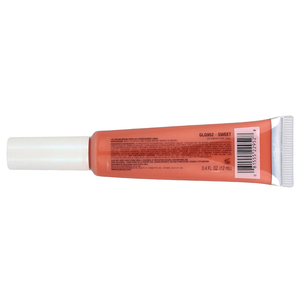 L.A. Girl, Glazed Lippie, сыворотка для губ, GLG952 Sweet, 12 мл (0,4 жидк. унции)