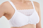 Бюстгальтер ортопедический после мастэктомии с манишкой Amoena Dana без косточек, белый, 80A