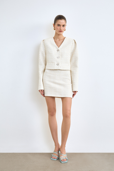 Юбка мини из твида