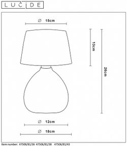 Настольная лампа декоративная Lucide Ramzi 47506/81/43