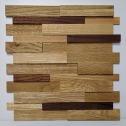 Деревянная мозаика для стен Wood Mosaic Дуб Сланец микс