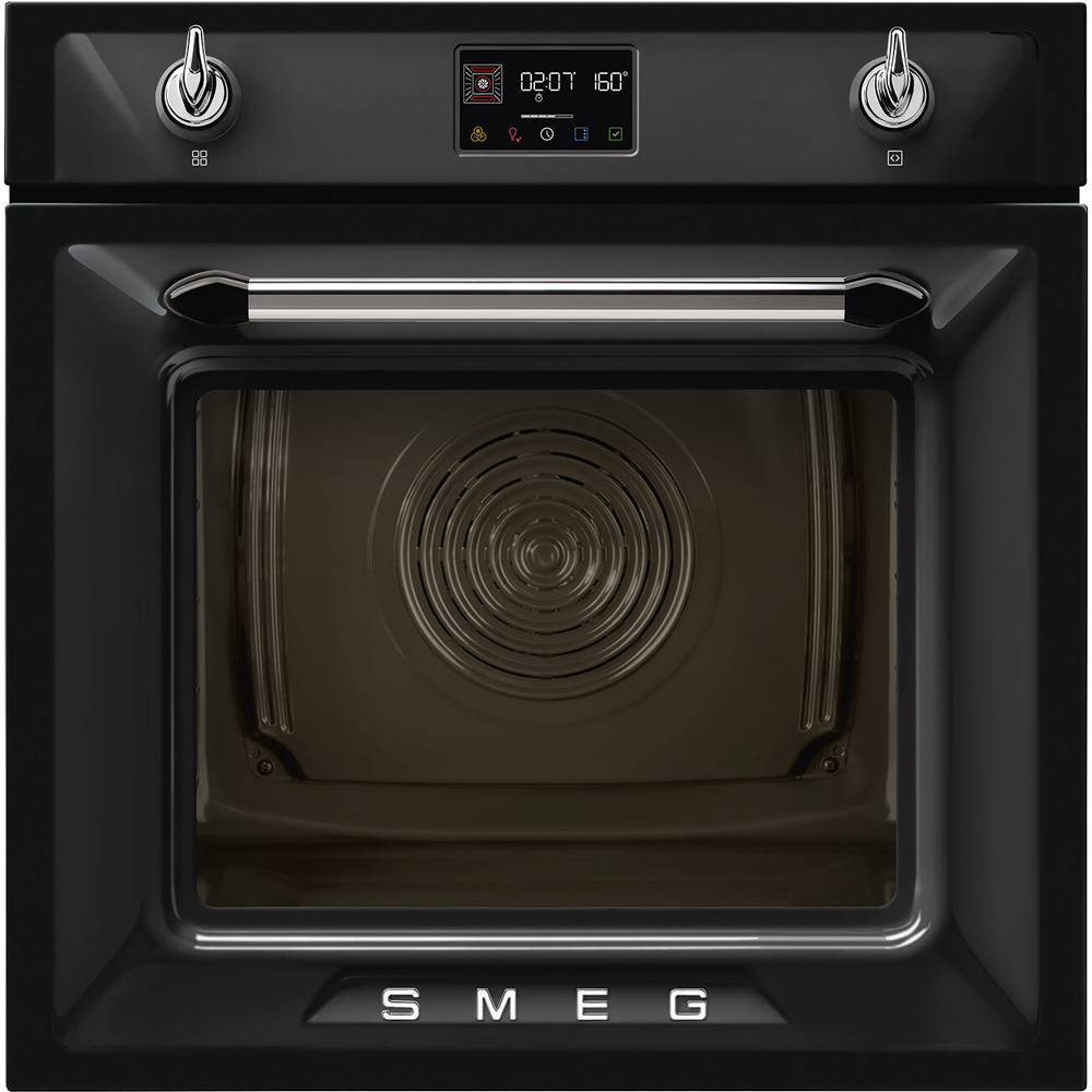 SMEG SOP6902S2PN Многофункциональный духовой шкаф с пароувлажнением и пиролизом, 60 см, 12 функций, цвет чёрный