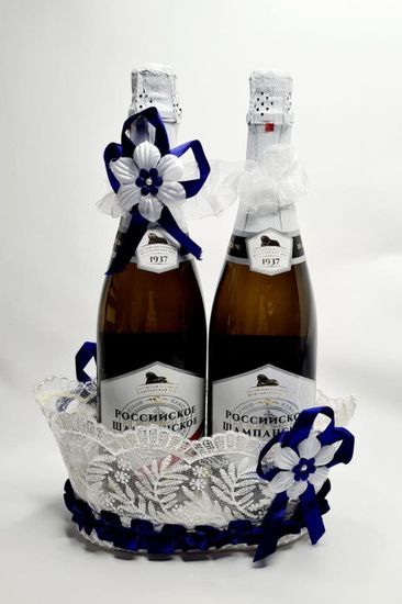 Декор для двух бутылок свадебного шампанского Жених и Невеста