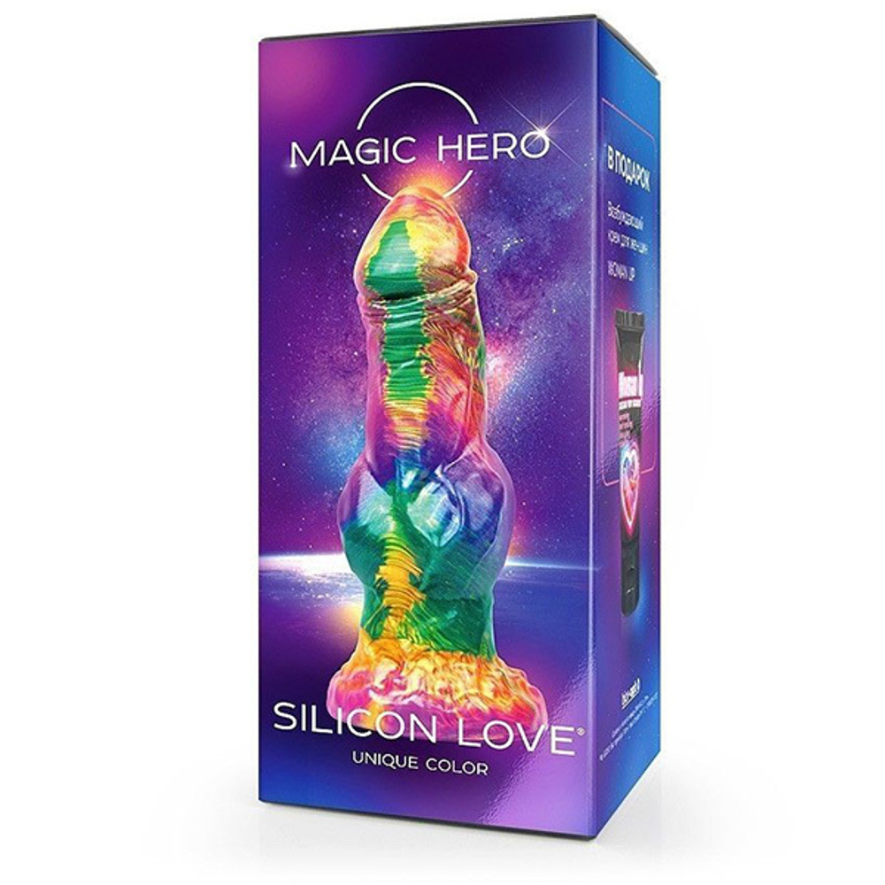 Разноцветный фантазийный фаллоимитатор на присоске 24см Bior Toys Magic Hero MH-13046