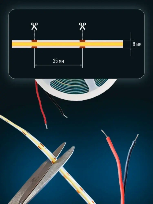 Светодиодная лента 5м СОВ 12V 10W/M (320 LED) Холодный белый 6500 K