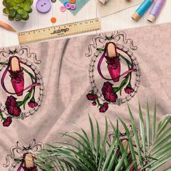 Ткань мембрана туфелька с цветком