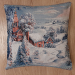 Декоративный гобеленовый чехол для интерьерной подушки (47*47) Крещенские морозы