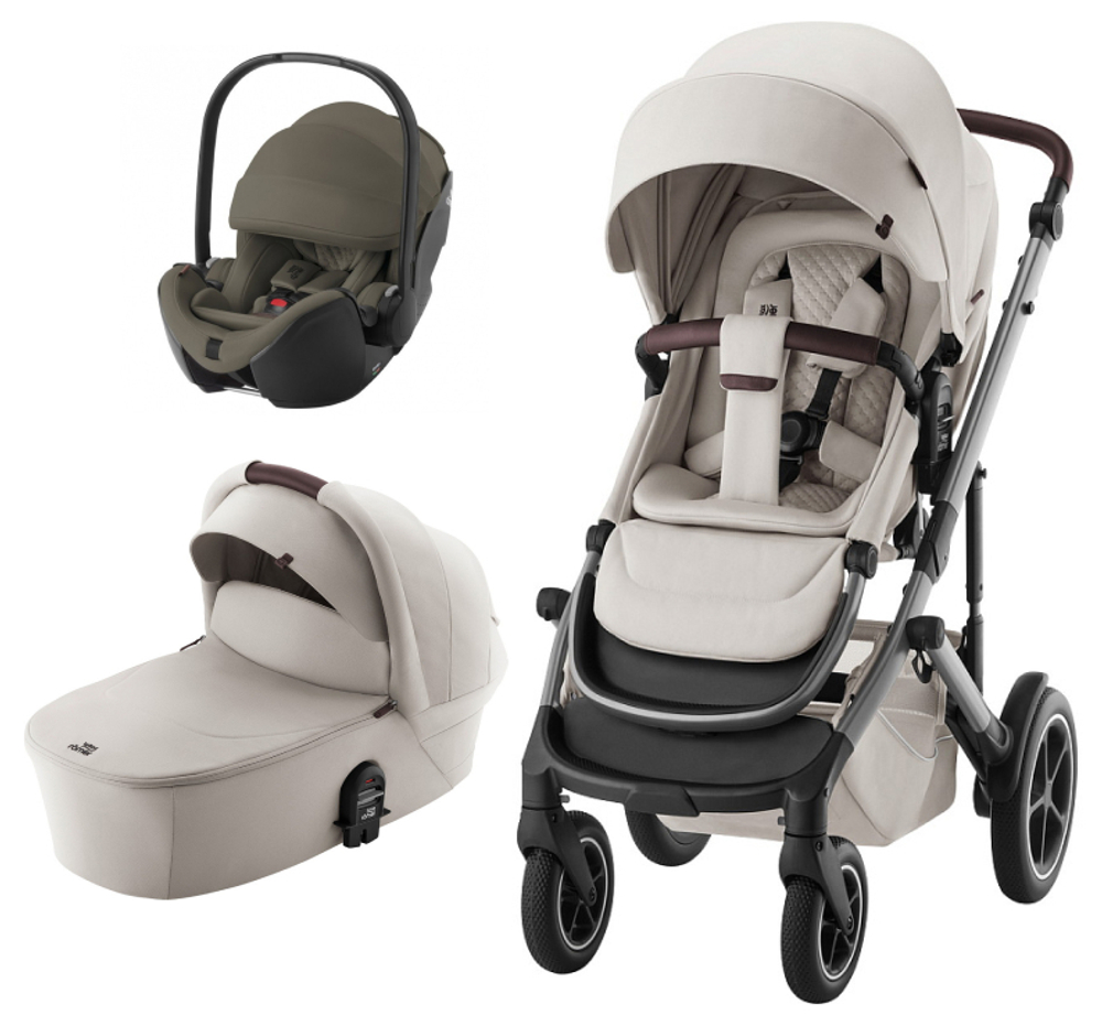 Коляска 3 в 1 Britax Roemer Smile 5Z LUX и автокресло Baby-Safe PRO LUX Urban Olive Soft Taupe