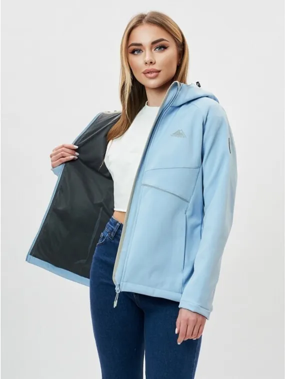 Ветровка женская softshell голубого цвета, размер 48