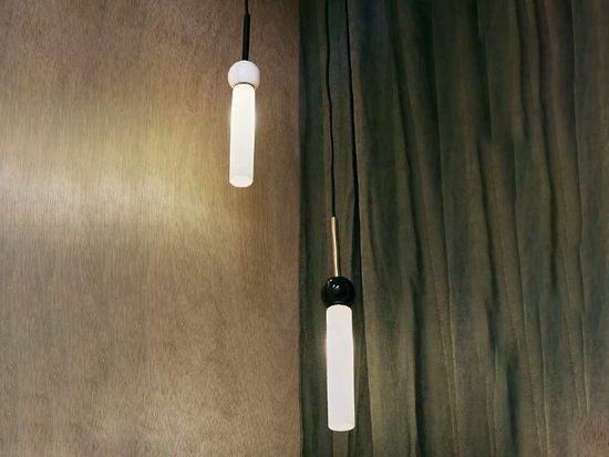 Подвесной светильник Delie черный металл - белый мрамор