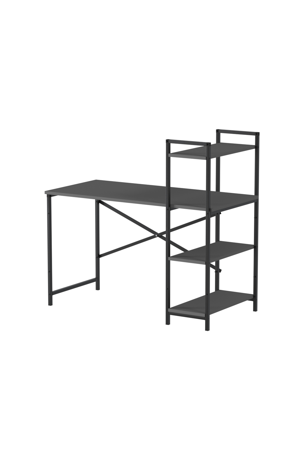 Рабочий стол с вертикальными полками 120х60 - антрацит