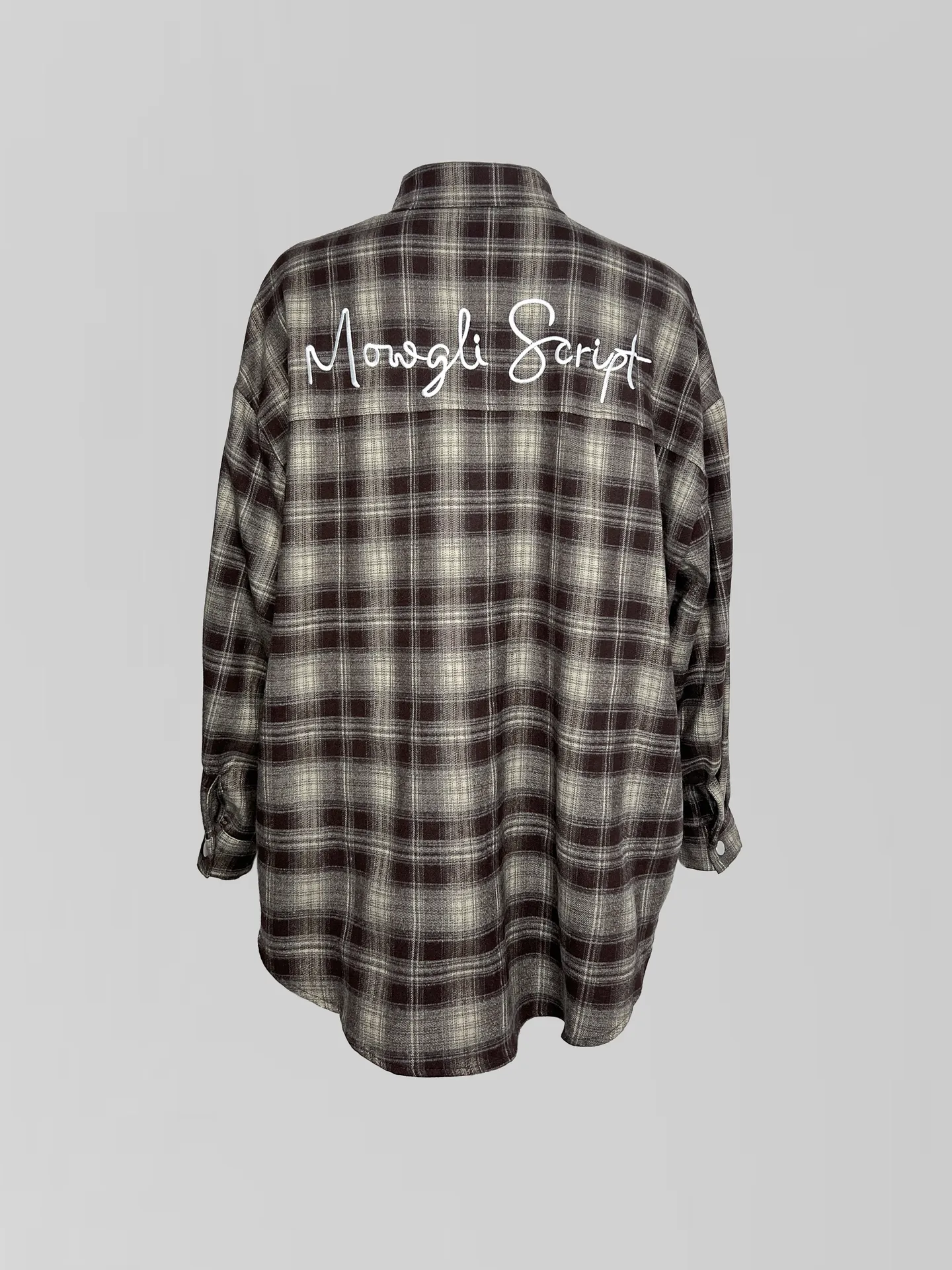 Рубашка Lan Lan 8320 удлиненная в клетку с надписью на спине