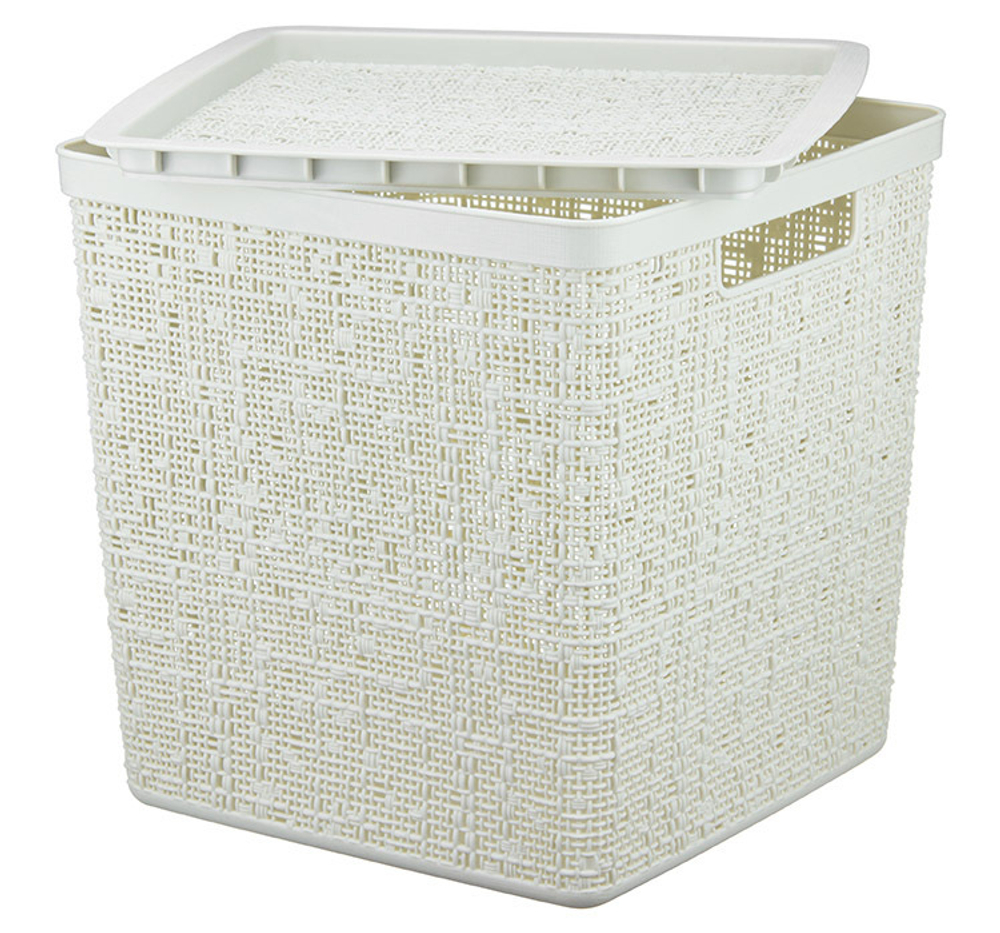 Коробка БЯЗЬ 17л с крышкой квадратная 28×28×28 cм М2327