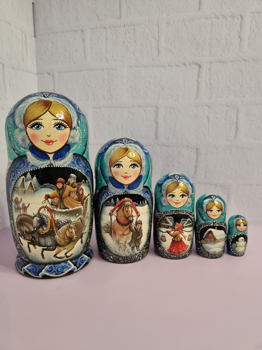 Матрешка 18см "Русские мотивы" 5 мест