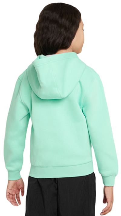Кофта для девочки теннисная  Nike Club Fleece Full-Zip Hoodie - emerald rise/white