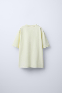 ZARA ФУТБОЛКА С РЕЛЬЕФНОЙ НАДПИСЬЮ, ЖЕЛТЫЙ