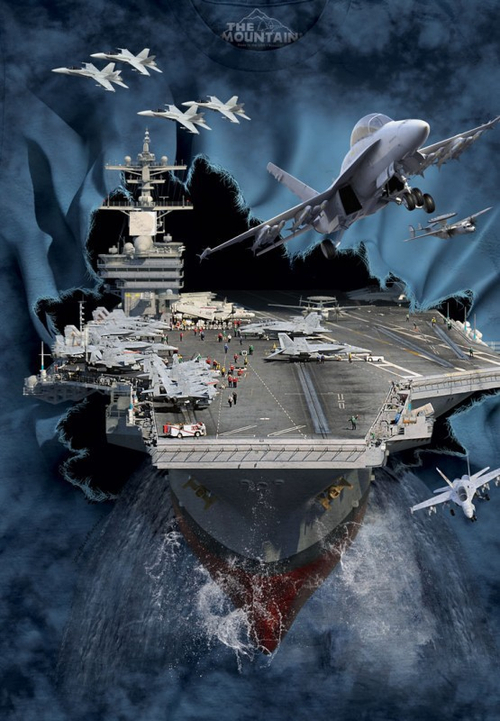 Футболка детская Mountain с изображением авианосца - Aircraft Carrier