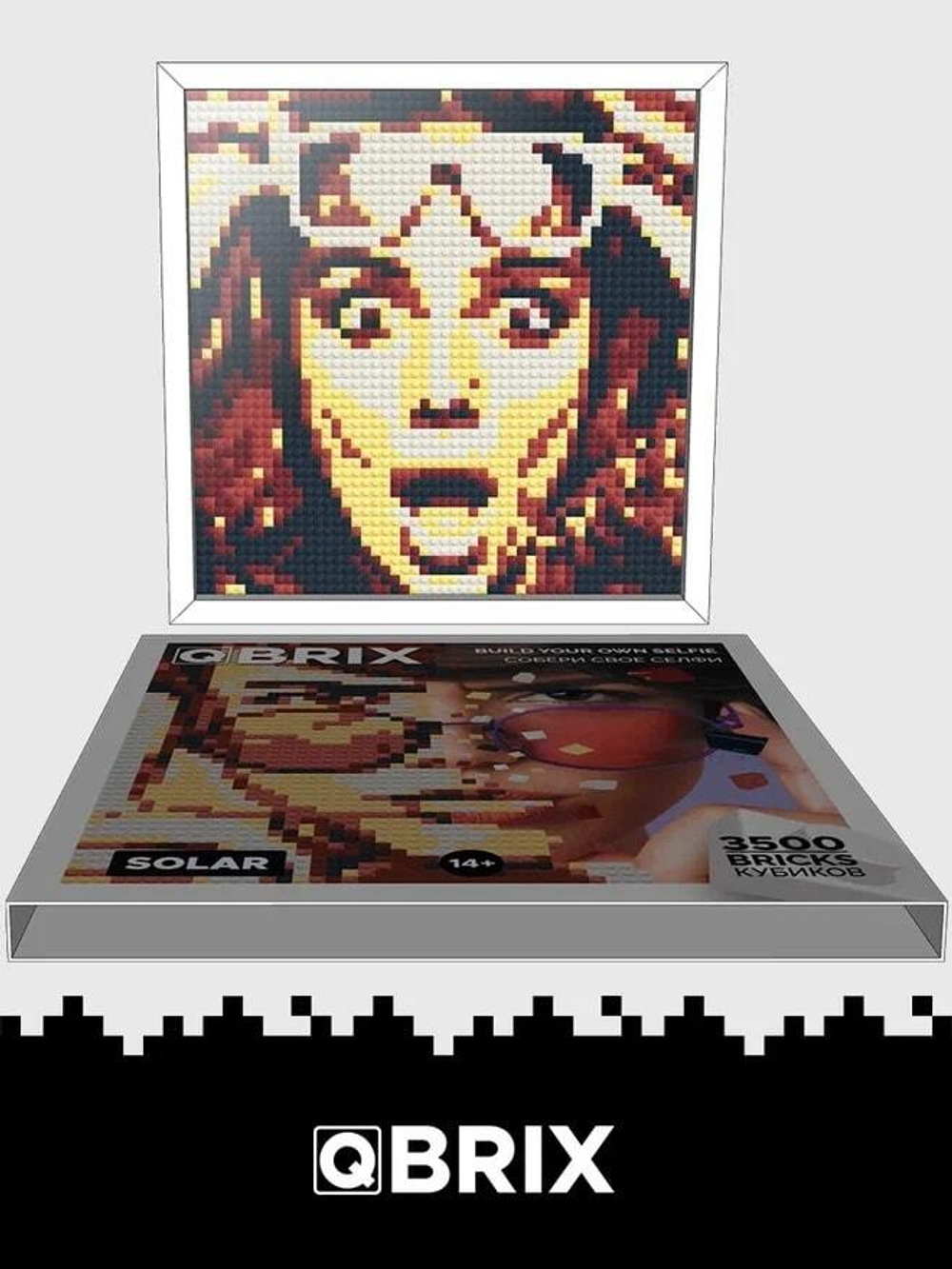 Фотоконструктор QBRIX Solar - Пксель-арт, собери свою цветную картину по фото из деталей Lego