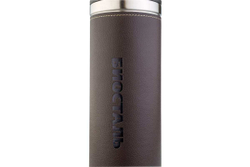 Термос Biostal Охота (1 литр) с кожаной вставкой, коричневый