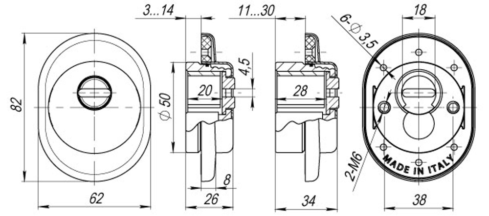 Броненакладка на ЦМ (от вырывания, 25 мм) ET/ATC-Protector 1-25GP-2 Золото box