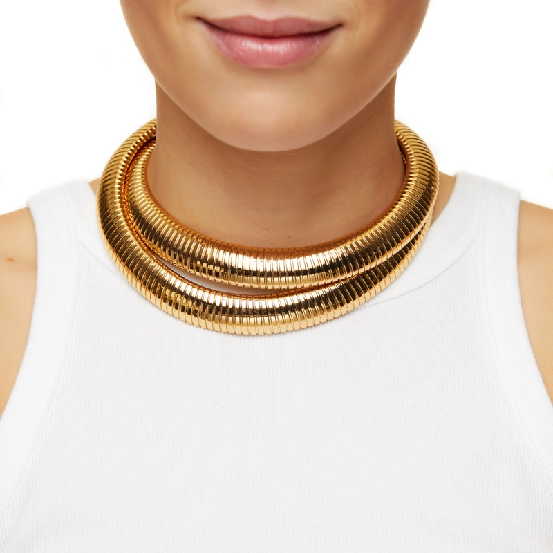 Колье Двойная Широкая Змея