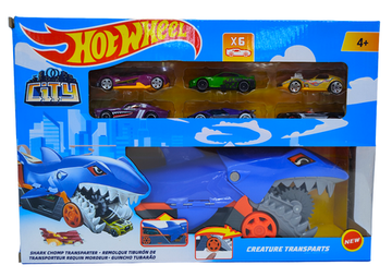 Игровой набор Hot Wheel " Грузовик - Акула" с машинками 6 шт