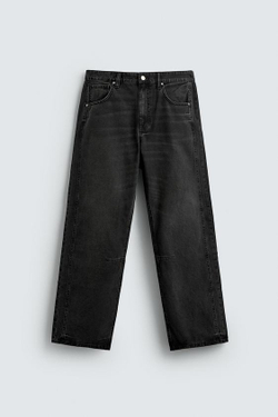 ZARA ДЖИНСЫ BAGGY FIT, ЧЕРНЫЙ