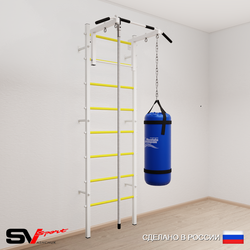 Шведская стенка Sv Sport усиленная 6091 (Турник стандарт/Канат/Цепь/Мешок 15кг)