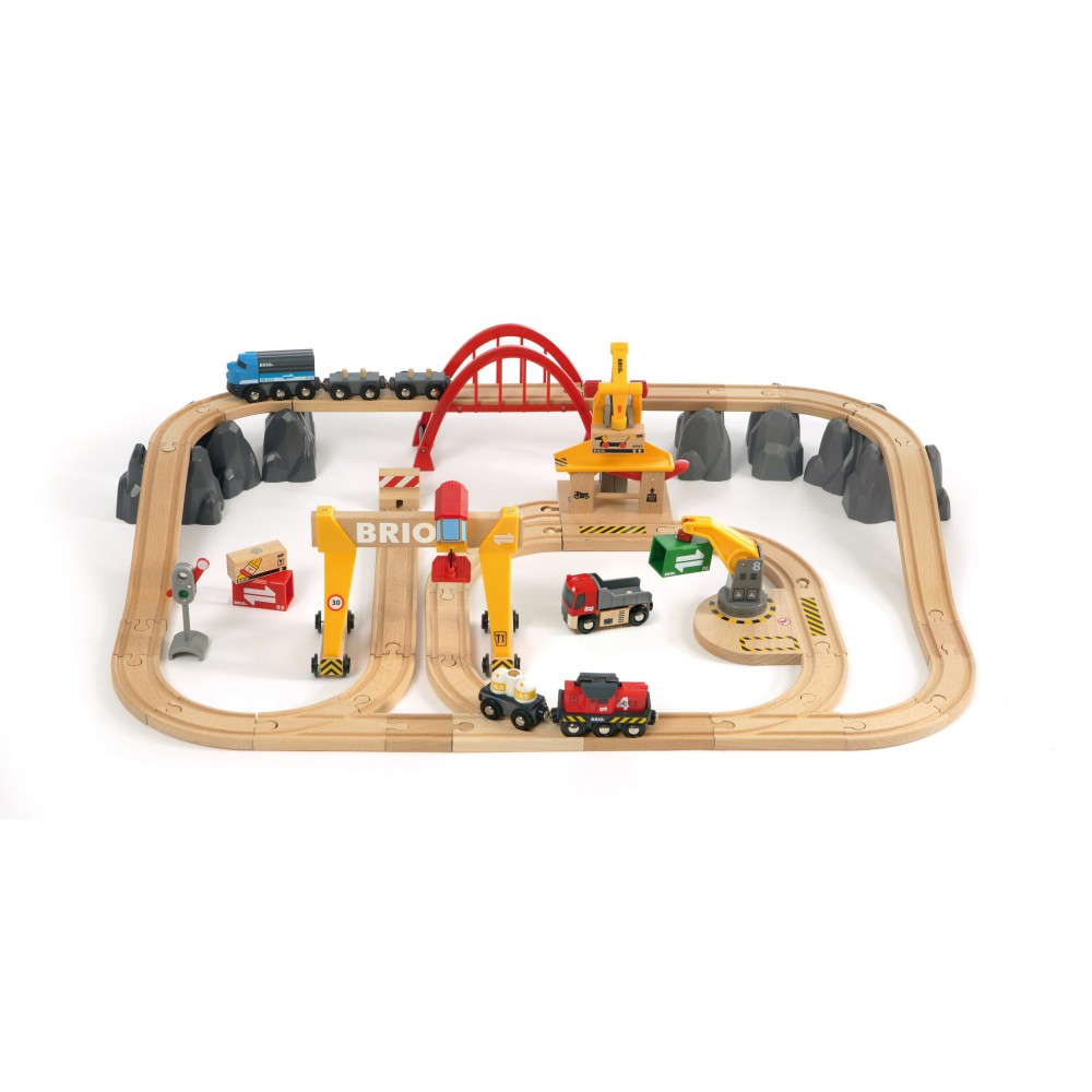 Brio Kolejka - Набор деревянной железной дороги Cargo Deluxe 33097