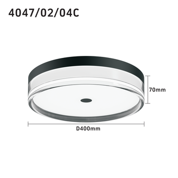 Светильник потолочный/настенный LED 32W 3000К/4000К/6000К 4047/02/04C чёрный Ekols 40 Stilfort