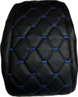 Чехол на штатный подлокотник Лада Веста (синяя нить Рубин)