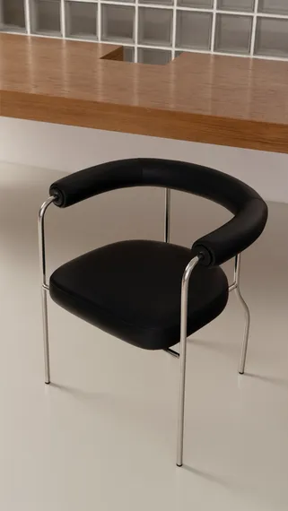 Стул с подлокотниками Rider, черная экокожа