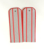 Погоны казачьи серебристые с красным кантом с 2 красными просветами