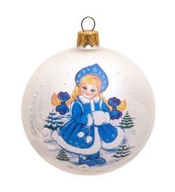 НФШ-1586 Ел. украшение Шар «Снегурочка» 85 мм