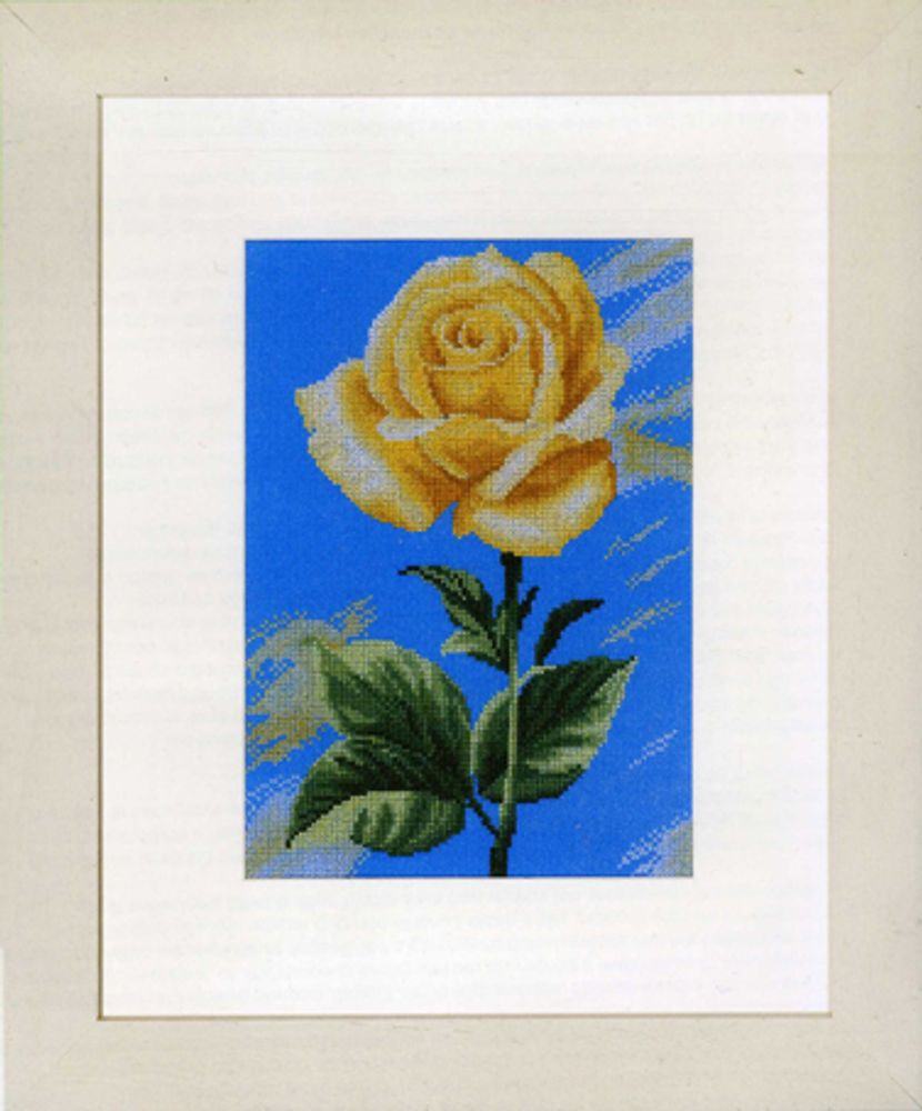 Набор для вышивания Lanarte &quot;Yellow rose on blue&quot;