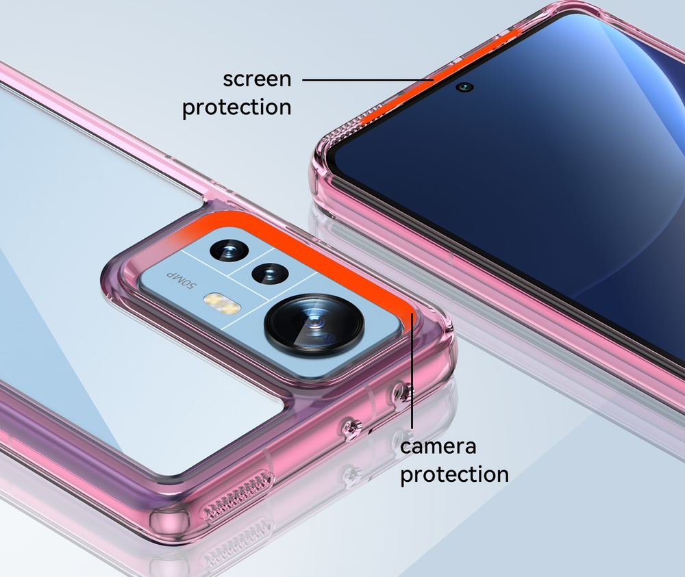 Усиленный защитный чехол с рамками светло-розового цвета для Xiaomi Mi 12, 12X и 12S, мягкий отклик кнопок