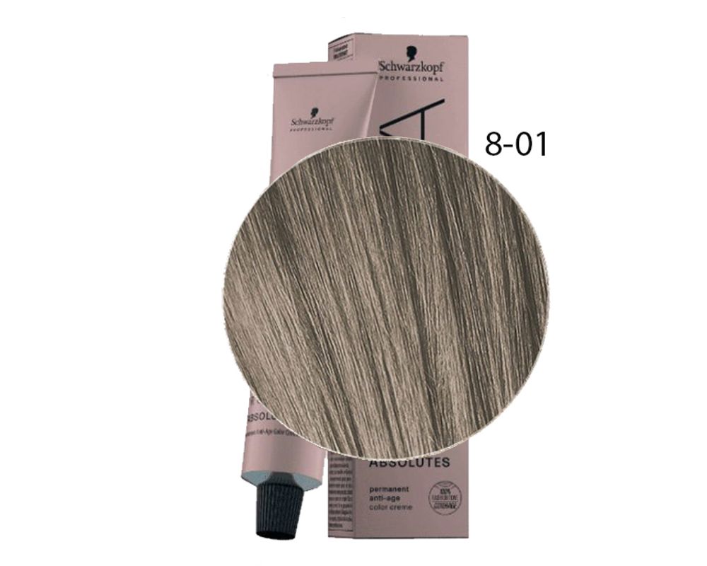 Schwarzkopf Professional краска для волос Игора Absolutes тон 8-01 Светлый русый натуральный сандрэ 60мл