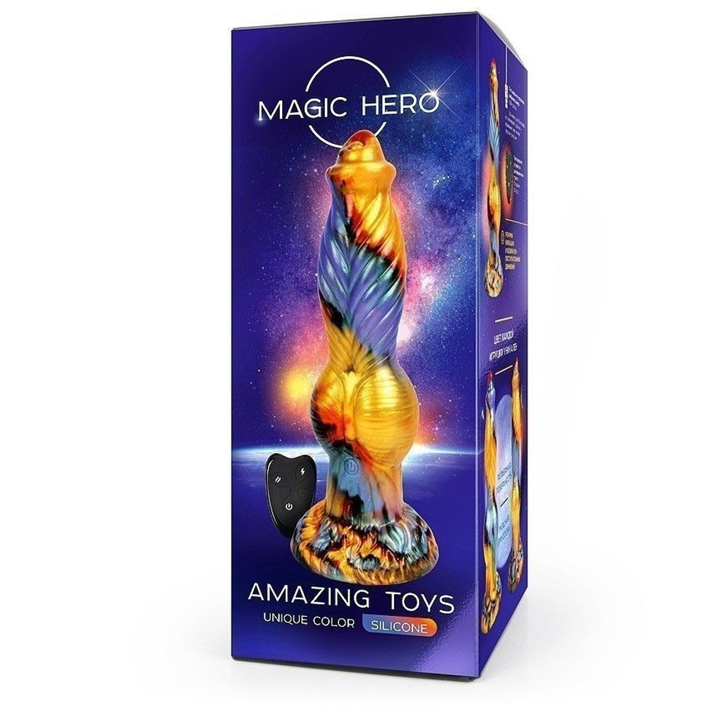 Разноцветный фантазийный вибромассажер - 26 см. (Цвет: разноцветный)