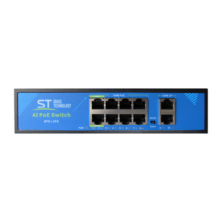 Коммутатор на 8 PoE портов ST-S813POE (2M/150W/АB/2BT) PRO