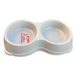 Миска для животных двойная 2х350мл молочный