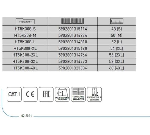 Полукомбинезон рабочий темно-серый FABIAN Högert, арт. HT5K308