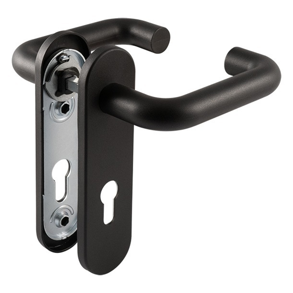 Ручка на планке для противопожарных дверей ПП-02-72 мм черный