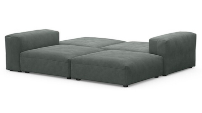 Диван Фиджи Cilium Grafit 242*137*62 см, Серый Вельвет Нераскладной Фиеста