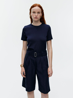 ARKET ФУТБОЛКА С КРУГЛЫМ ВЫРЕЗОМ, ТЕМНО-СИНИЙ