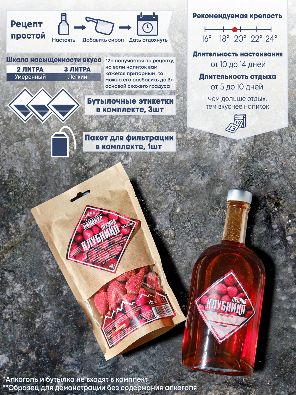 «Лесная клубника» набор для настойки