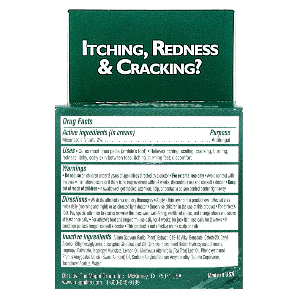 MagniLife, Противогрибковый крем для ног, 2% нитрат миконазола, 113 г (4 унции)