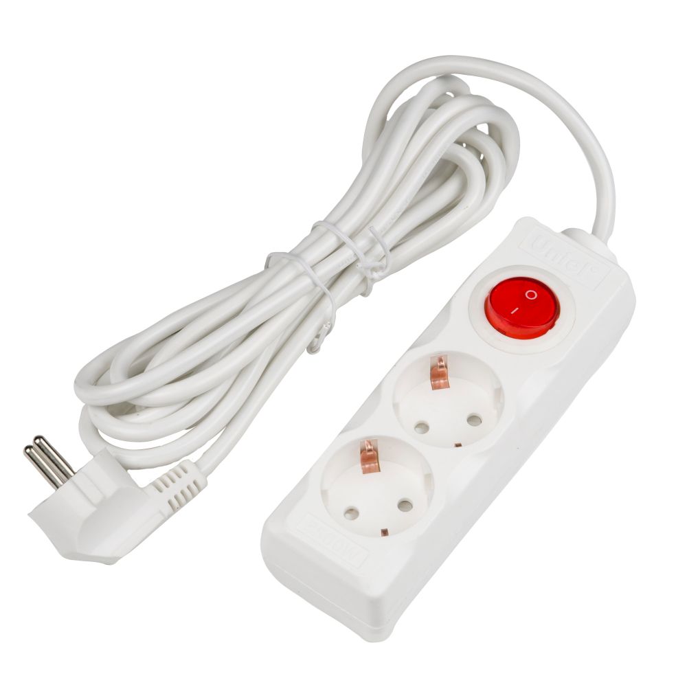 S-GCD2-3B Удлинитель Uniel серии Стандарт. с-з. 2 гн.. шнур 3 м. выкл.